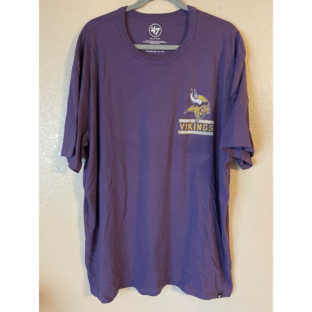 Men's 3XL NWOT Minnesota Vikings‎ '47 Open Field Franklin Short Sleeve Shirt